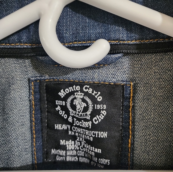 Monte carlo polo jockey club blue Jean jacket coat size 2xl XXL vintage - Picture 2 of 3